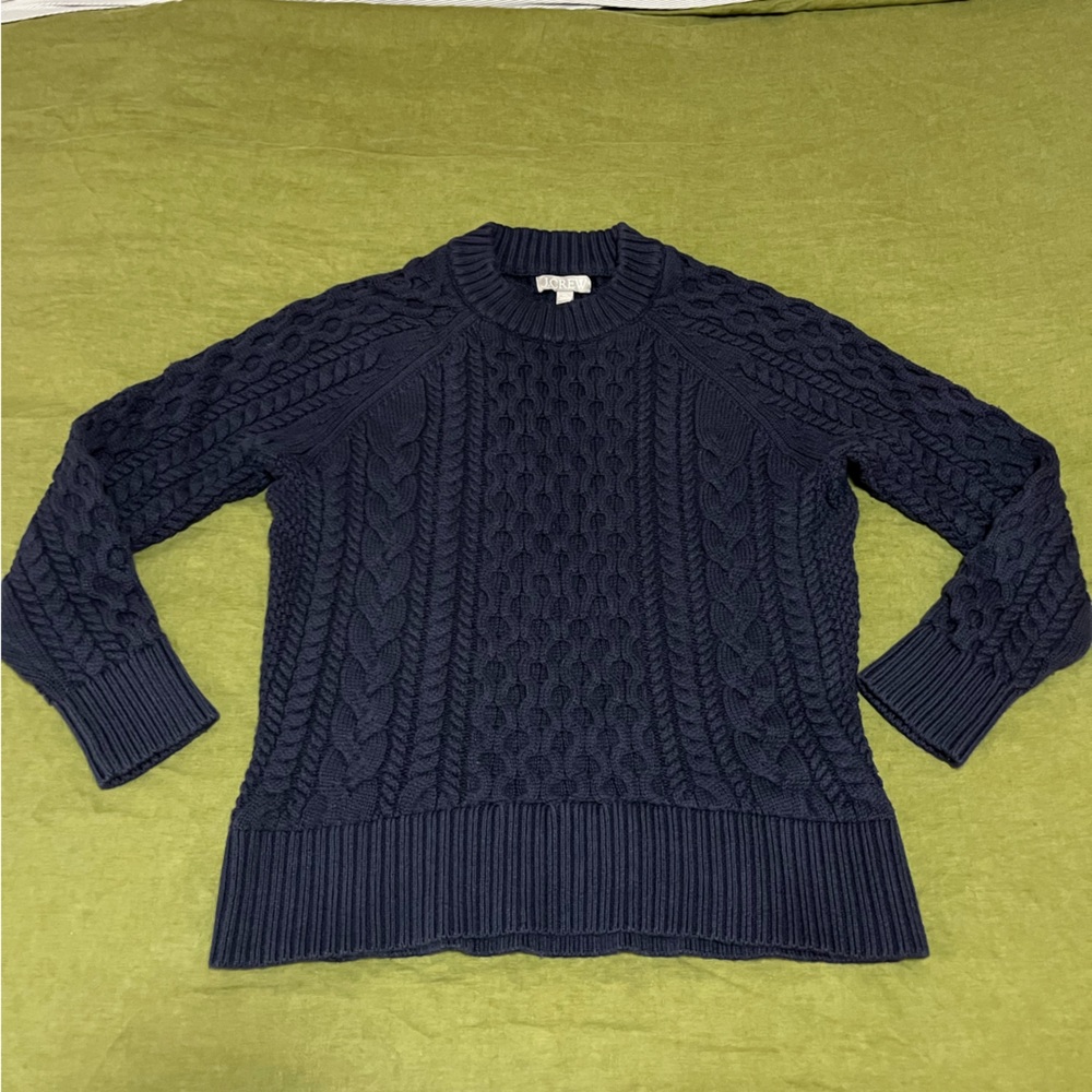 J. Crew 100% Cotton Cable Knit crewneck Sweater